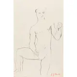 Edward Burra, NUDE MODEL / STUDY OF LEGS, pencil on paper