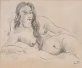 Jacob Epstein, RECLINING NUDE, charcoal on paper