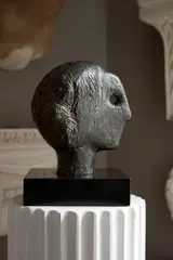 Henry Moore, STUDY FOR HEAD OF QUEEN NO. 2, bronze with green/brown patina