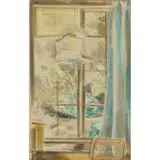 Paul Nash, THE WINDOW, c. 1920s, also initialled in pencil (left margin), watercolour on paper