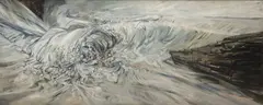 Edward Middleditch, BREAKING WAVE, CORNWALL, c. 1952, oil on hardboard
