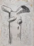 Keith Armitage, STUDY FOR PANDARUS IX, c. 1964, gouache and charcoal on paper