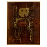 Henri Heerbrandt, SPECTRE, 1961, mixed media and wax on paper on panel