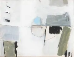 Padraig Macmiadhachain, BOATS IN THE HARBOUR, ST. IVES, mixed media on card