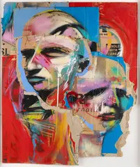 Adam Neate, HANDLE WITH CARE, mixed media on cardboard
