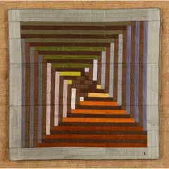 Lucienne Day, WHIRLIGIG, c. 1980, silk mosaic tapestry mounted on board