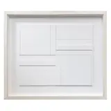 Alan Reynolds, STRUCTURE-79, 1979, emulsion paint and lead pencil on card relief in Artist's frame