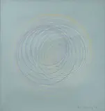 Peter Sedgley, HELIX CIRCLES ON DARK GREEN, 1965, gouache on card