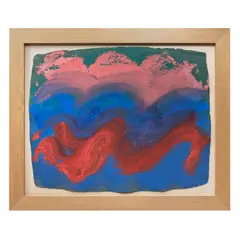 Howard Hodgkin, BORDER (FROM INDIAN WAVES SERIES), 1990-1991, gouache on intaglio impressed khadi paper