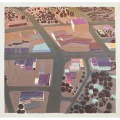 Carol Rhodes, ROAD BUILDINGS (NIGHT), 2014, Screenprint, 10/22