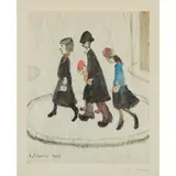 L. S. Lowry, THE FAMILY, Off-set lithograph, ed. 850