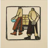 Willie Rodger, GLASGOW FISH PORTERS, Woodcut, 8/25