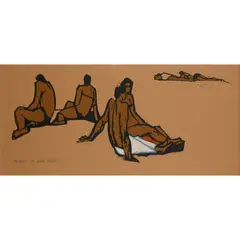 Willie Rodger, THE BEACH, Linocut on paper, A/P