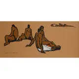 Willie Rodger, THE BEACH, Linocut on paper, A/P
