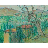 Carlo Rossi, HILL TOWN, TUSCANY, 1987, oil on board