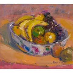Gordon Bryce, FRUIT BOWL, oil on canvas laid on board