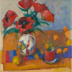 Anne Gordon, POPPIES, oil on canvas