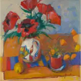 Anne Gordon, POPPIES, oil on canvas