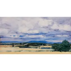 GRAMPIANS DISTANT by James Morrison, 2013, Oil on board, sold Aug 2024