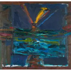 James D. Robertson, SUNSET AND SEA, oil on canvas
