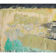 David Michie, DRAGONFLIES IN A GRASSY FIELD, 1990, oil on canvas