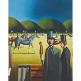 Stephen Mangan, AT THE RACES, Oil on board