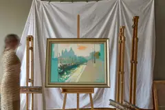 Alberto Morrocco, SANTA MARIA DELLA SALUTE, VENICE, 1982, oil on canvas