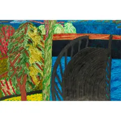 THE BRIDGE by William Crozier, 1988, watercolour, sold Aug 2024