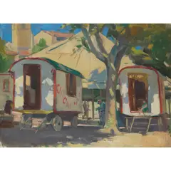 Alexander Graham Munro, CARAVANS, Oil on canvas