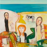 John Bellany, UNTITLED (FIGURES AND BEASTS), oil on canvas