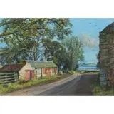James McIntosh Patrick, FARM TRACK AND OUT-BUILDINGS, watercolour