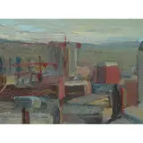 Geoff Uglow, THE VIEW FROM THE HEN RUN, GLASGOW SCHOOL OF ART, Oil on board