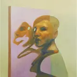 Craig Mulholland, READING LESSON NO.2, oil on canvas board