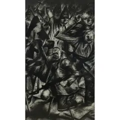 Ken Currie, THE CRIPPLES, 1989, pencil and charcoal