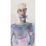 John Byrne, SELFIE, watercolour and ink