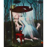 Heather Nevay, BENEATH THE TABLE, 2005, oil and acrylic on panel