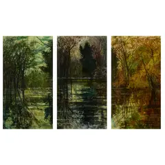 Victoria Crowe, CHANGING LANDSCAPE (TRIPTYCH), oil on canvas