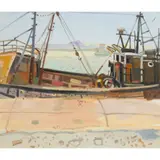 Glen Scouller, BLACK TRAWLER, MOSSEL BAY, SOUTH AFRICA, oil on canvas