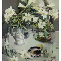 Ethel Walker, LILIES, oil on board