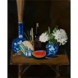 Norman Kirkham, STILL LIFE WITH WATERMELON, oil on canvas