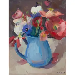 James Fullarton, THE BLUE JUG, oil on card