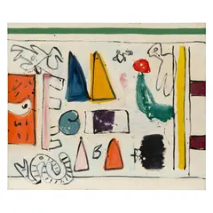 Alan Davie, SIGNS OF LIFE, FEBRUARY 1962 (OPUS O.446), oil on canvas