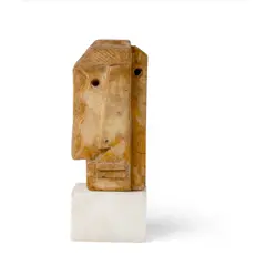 Bryan Ingham, MEDITERRANEAN HEAD, painted stone on marble