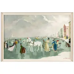 THE FROZEN THAMES IN 1813 by Doris Zinkeisen, oil on canvas, sold Oct 2024