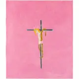 Craigie Aitchison, PINK CRUCIFIXION, 2004, etching, aquatint and carborundum