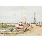 BOSHAM BRIDGE by Alfred Fontville de Breanski Jnr, oil on board, offered Jun 2024