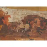 A DETAIL OF A BATTLE by Victoria Crowe, 1969, watercolour, ink and pencil, sold Jun 2024