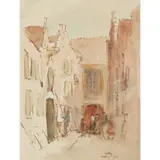 James McBey, MIDDLEBURG, HOLLAND, 1926, ink and watercolour