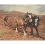Archibald Russell Watson Allan, PLOUGHING, oil on board