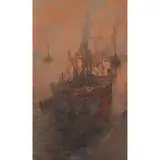 Geoffrey Roper, S.S. SURAT, BROKEN UP AT INVERKEITHING -1972, oil on board